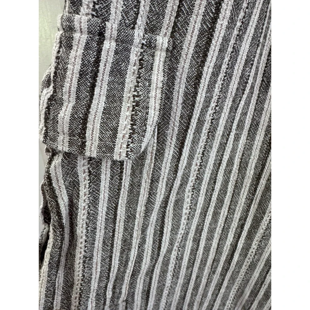 BDG Urban Outfitters Baggy High Waist Crop Lagenlook Pants S Gray Stripe Cargo